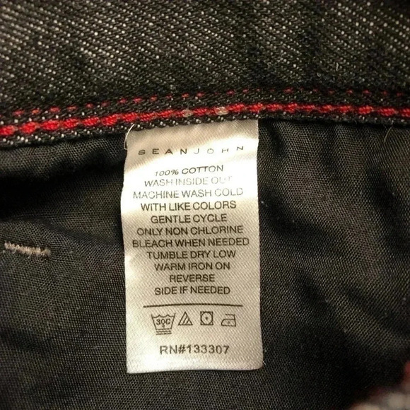 Sean John |Black Denim Relaxed Fit Jeans | Size: 38 x 34 - Picture 6 of 7